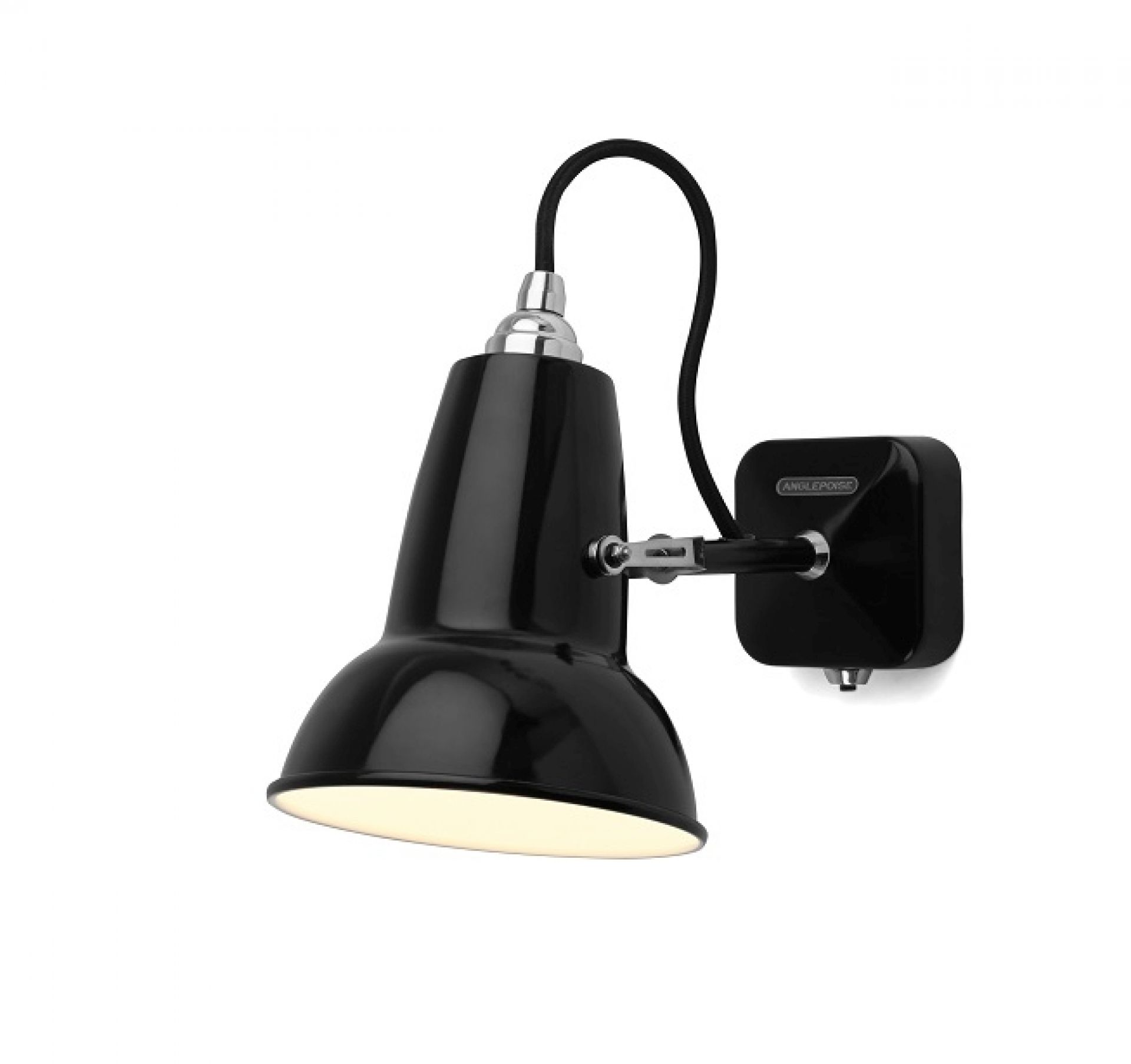 Schwarze Anglepoise Original 1227 Mini Wandleuchte, moderne Innenbeleuchtung für Schlafzimmer und Wohnzimmer.
